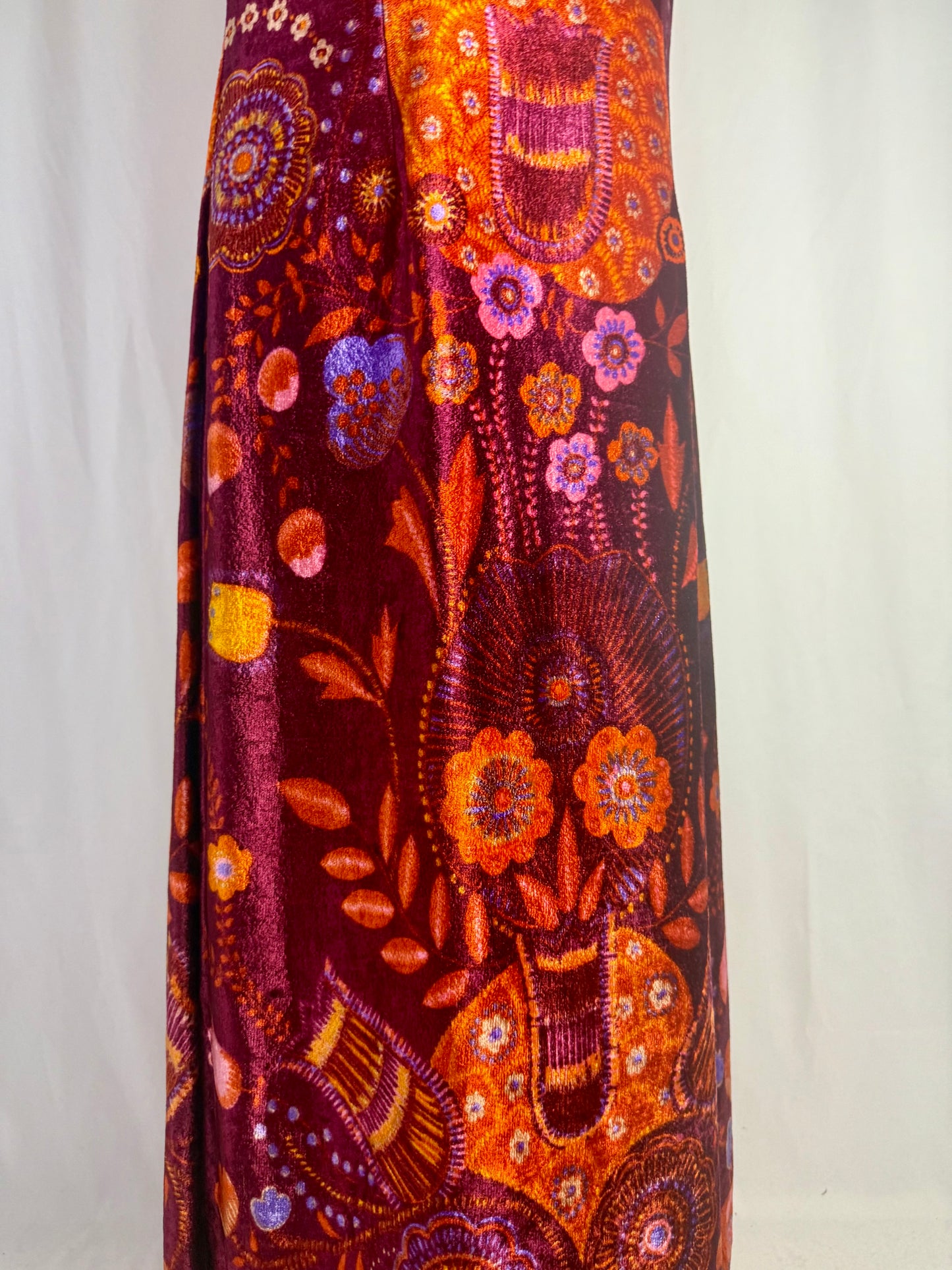 Maxi dress anni ‘70 in velour - TG. 42/44