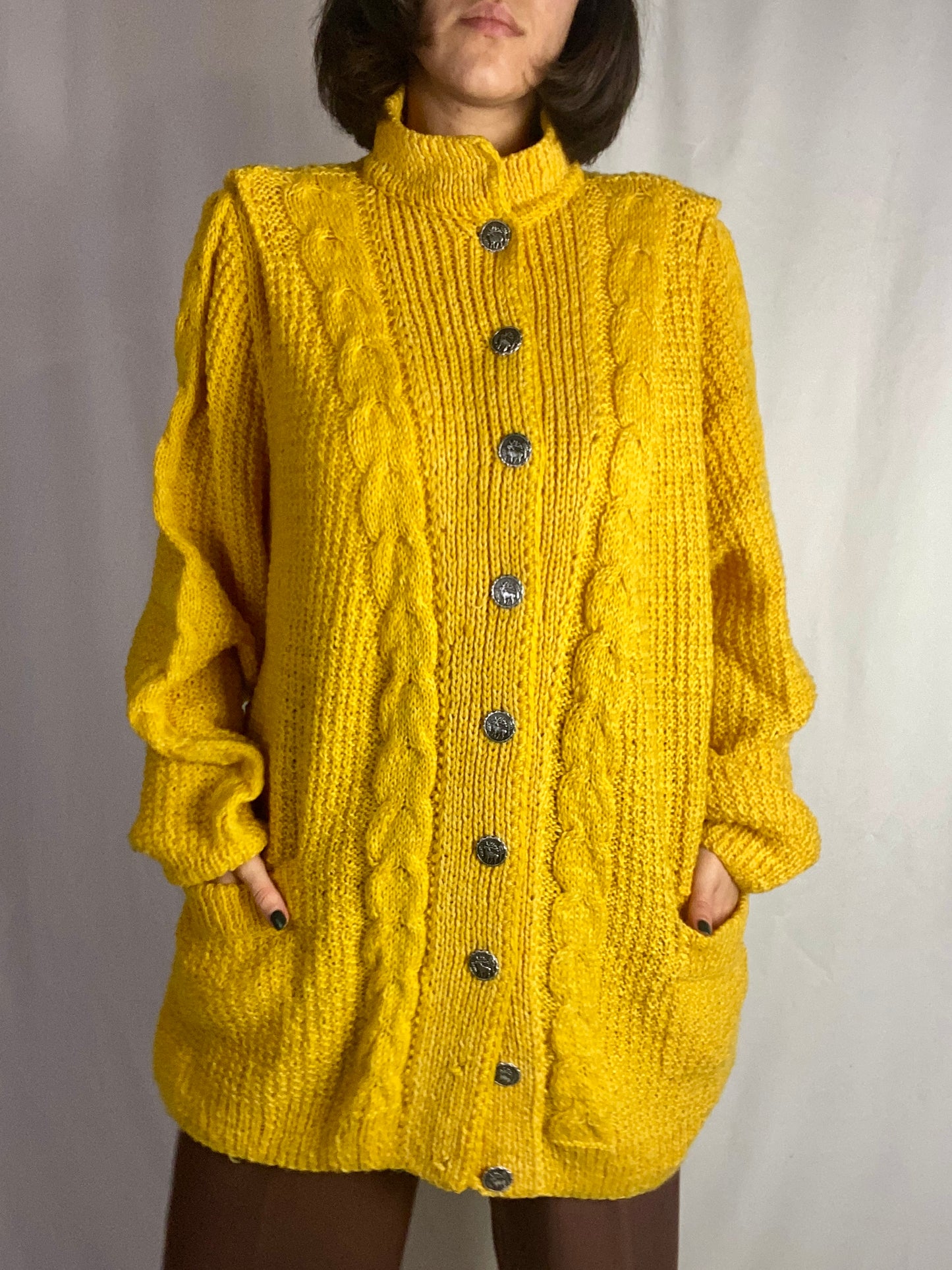 Cardigan tirolese giallo - TG. 60 - 64