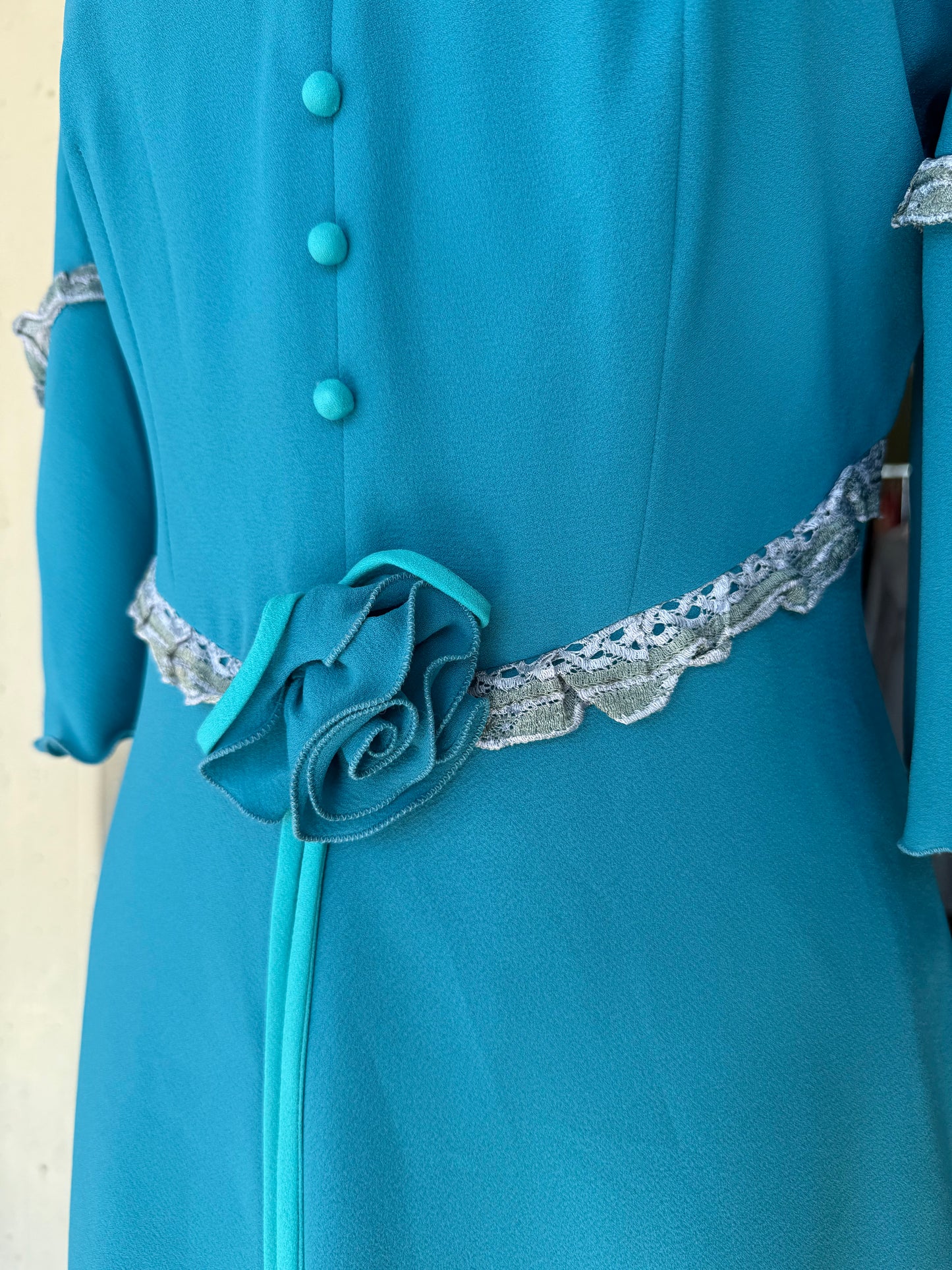 Maxi dress anni ‘70 turchese - TG. 40