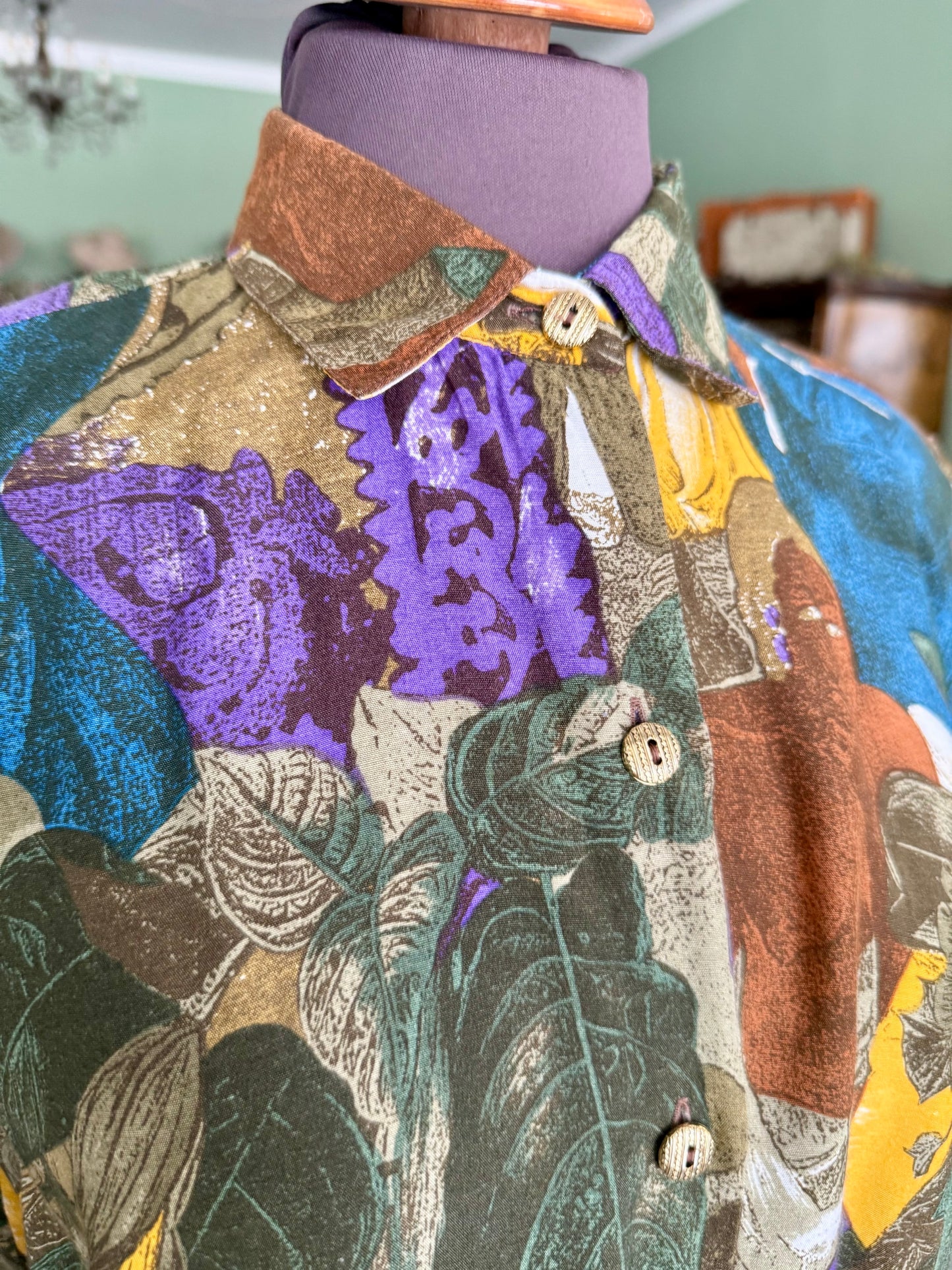 Camicia anni ‘80 con volti stilizzati - TG. 44/46