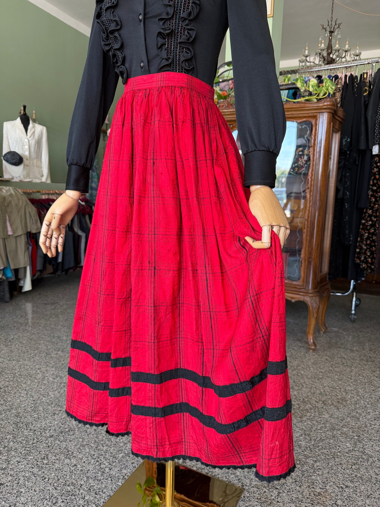 Gonna a ruota rossa folk - TG. 38/40