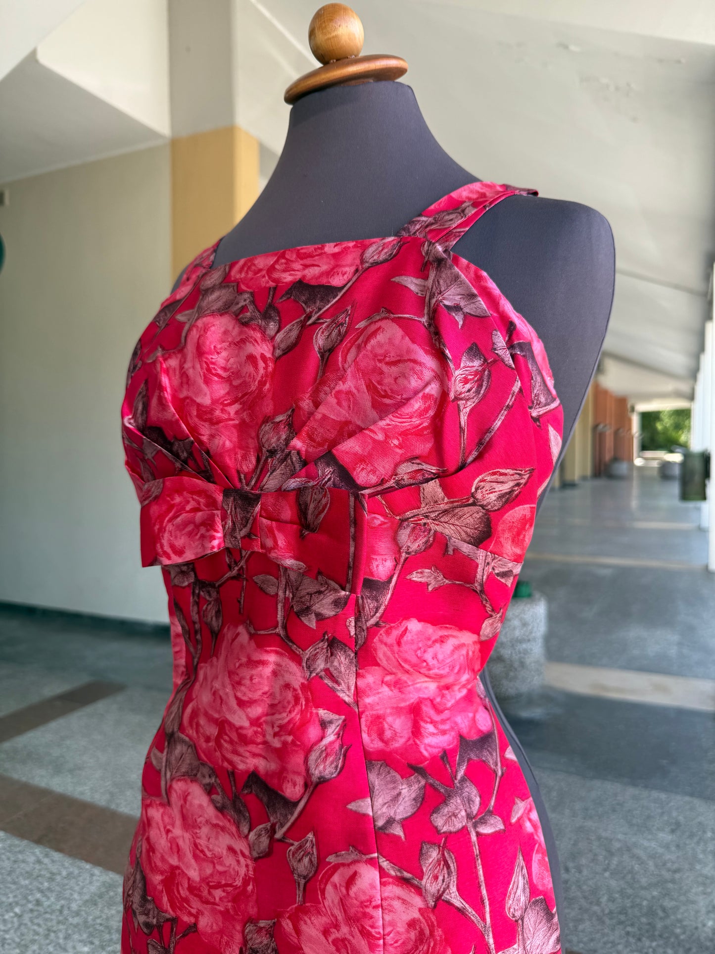 Abito + giacchino anni ‘60 con rose - TG. 38