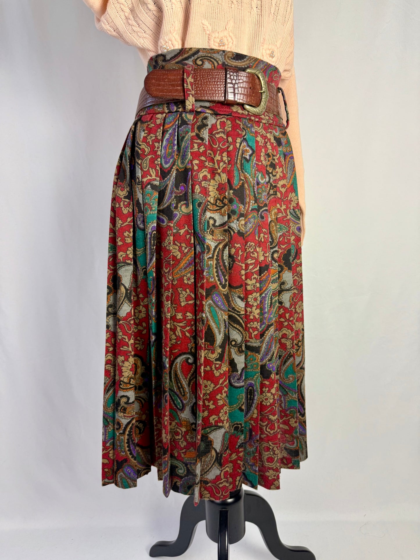 Gonna plissettata fantasia paisley - TG. 42/44