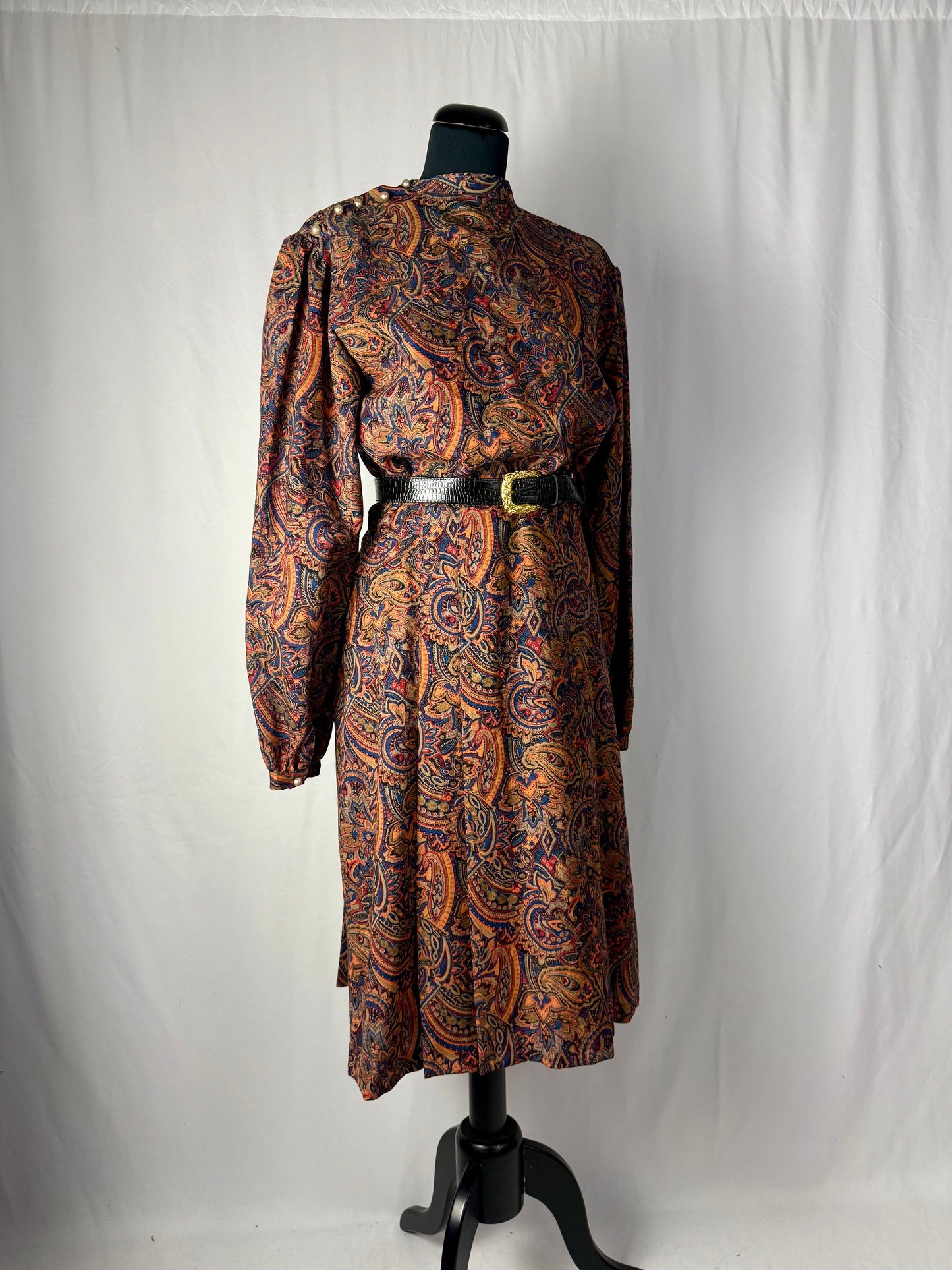 Abito anni ‘70 sartoriale con perline - TG. 42