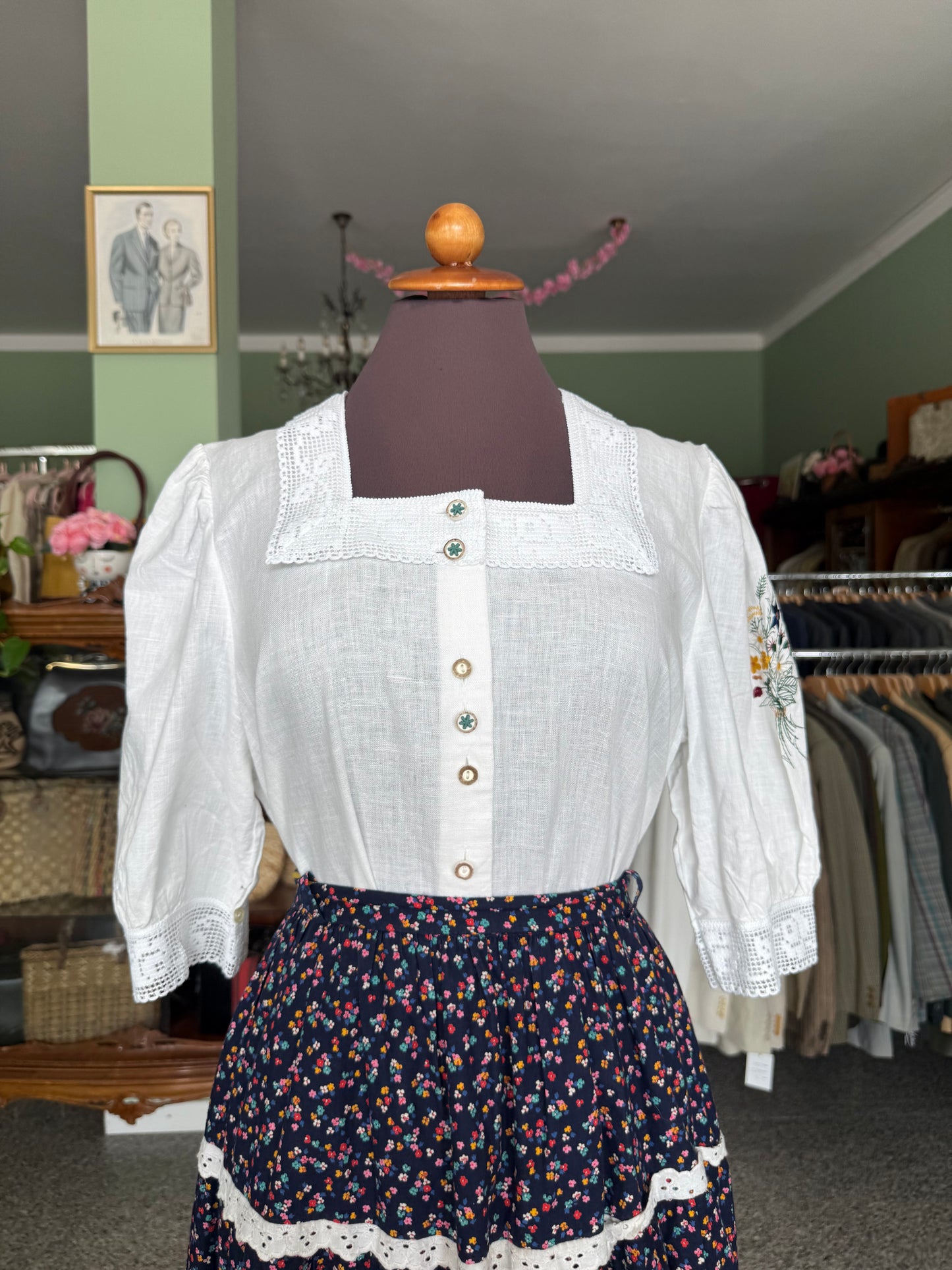 Camicia tirolese in cotone - TG. 42/44