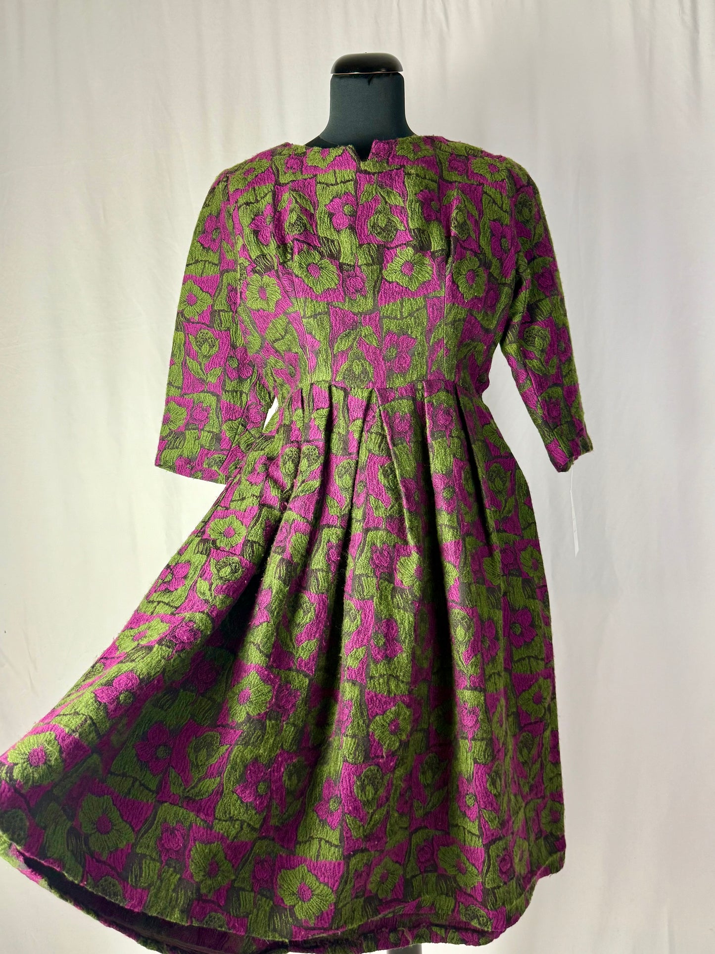 Abito fine anni ‘50 verde e viola - TG. 40