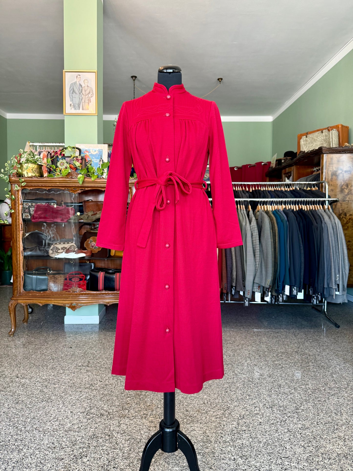 Abito rosso con cintura - TG. 44/46