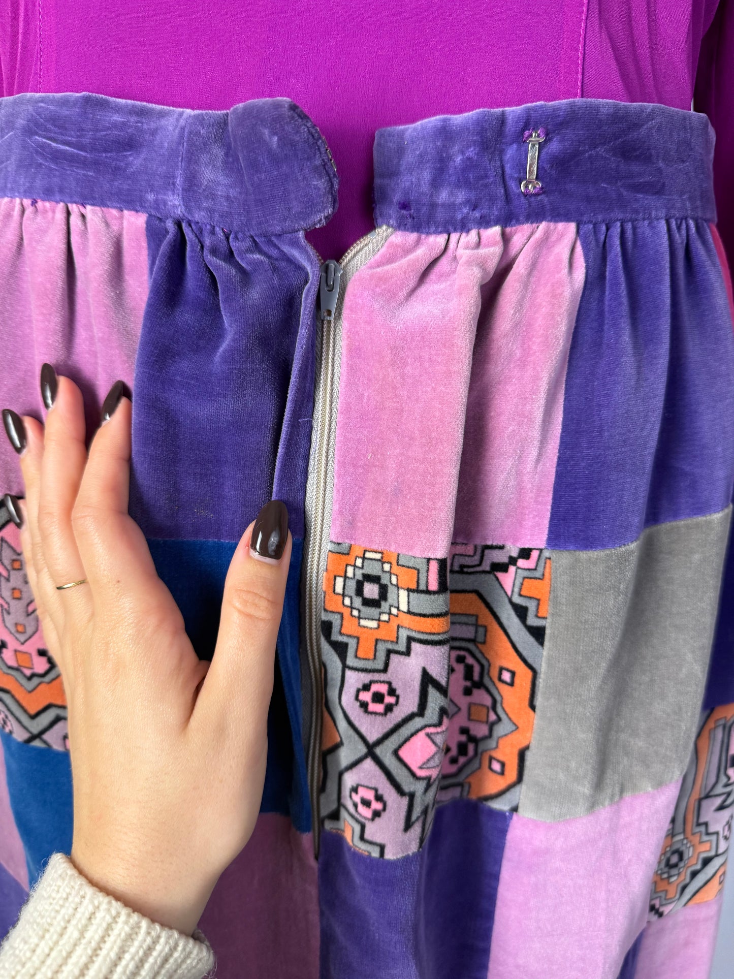 Maxi gonna anni ‘70 in velluto - TG. 44