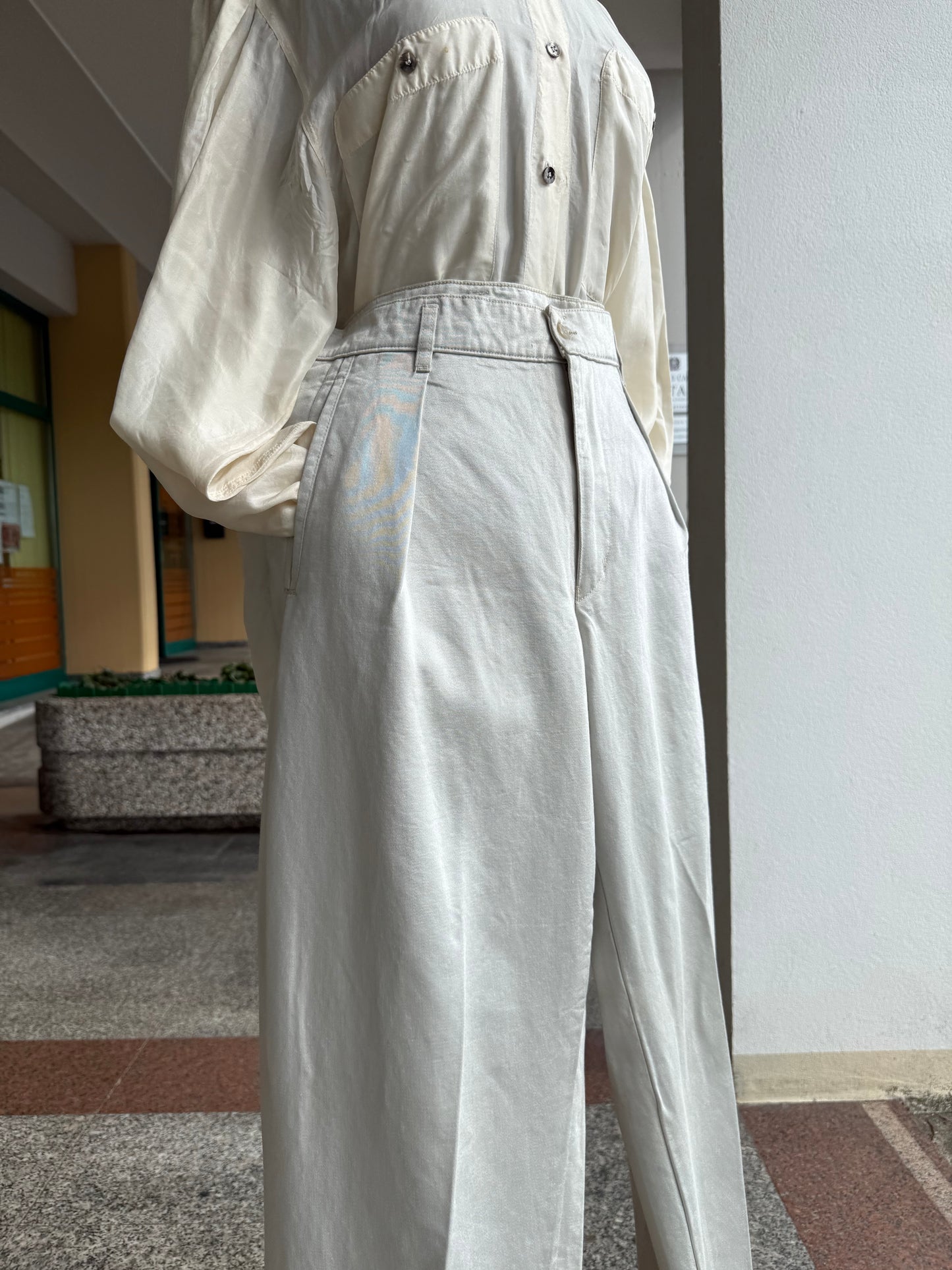 Pantaloni bianco ghiaccio - TG. 50