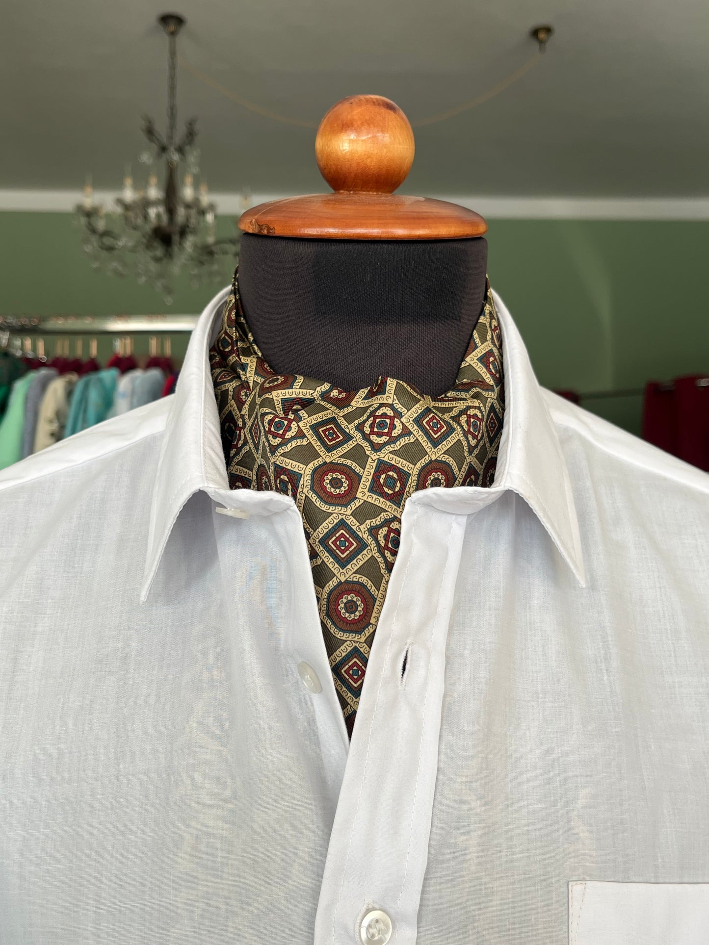 Ascot seta fantasia geometrica