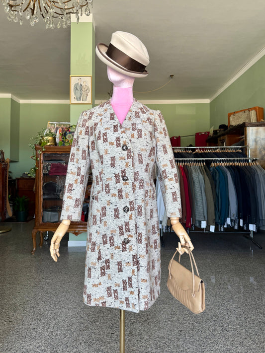 Cappotto anni ‘60 con fantasia geometrica - TG. 40/42
