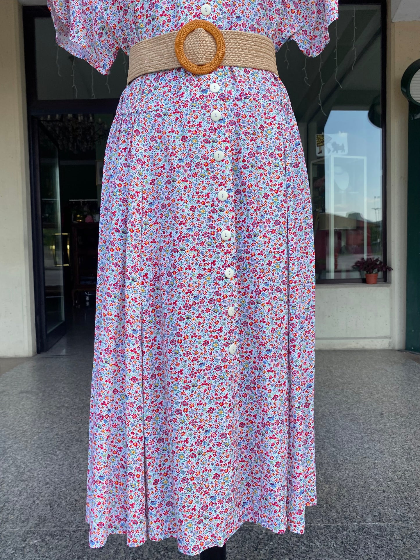 Abito chemisier con microfantasia floreale - TG. 46