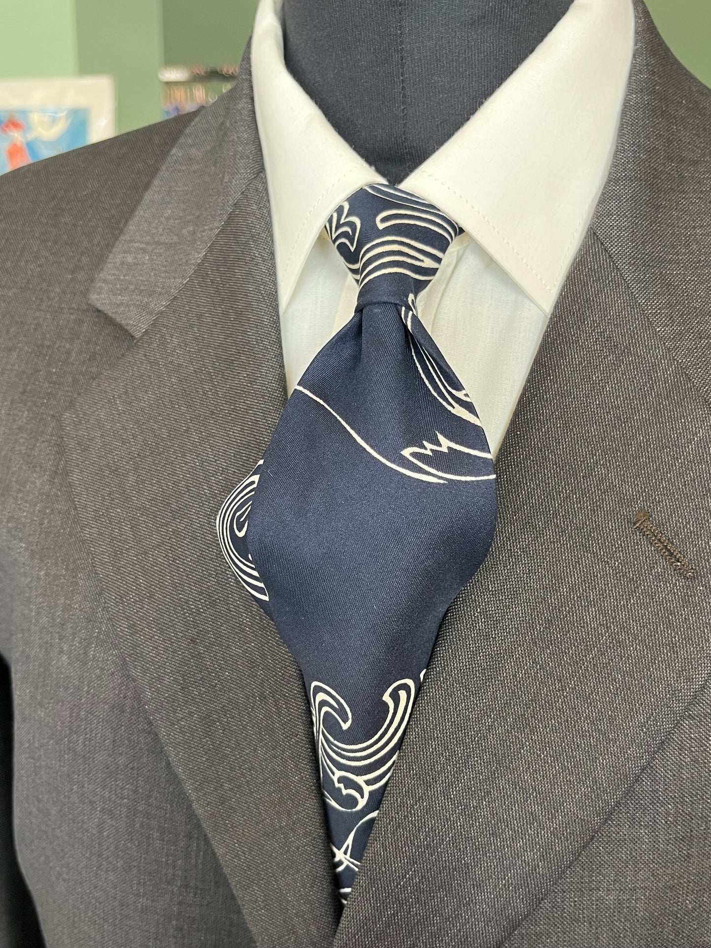 Cravatta swing anni ‘70 blu