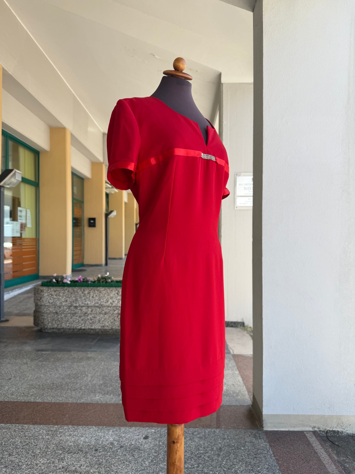 Abito anni ‘80 rosso bon ton - TG. 46
