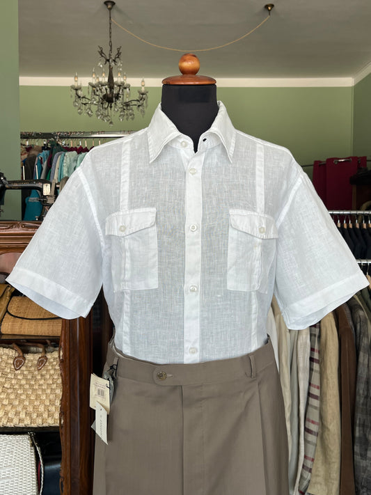 Camicia a maniche corte lino M-L