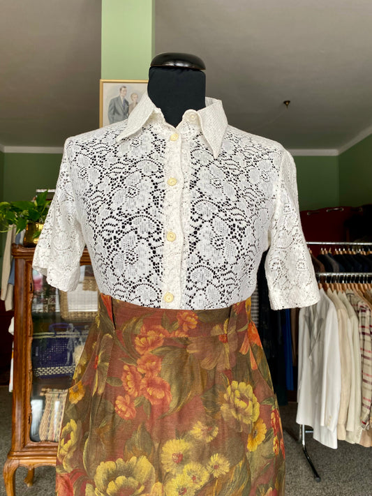 Camicia anni ‘70 in pizzo - TG. 38