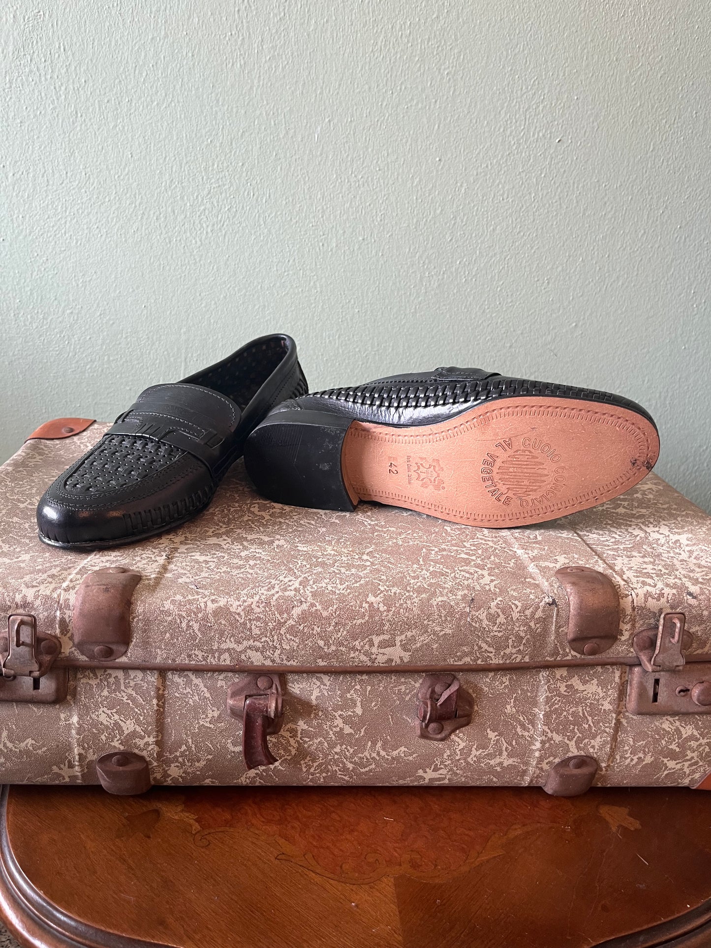Scarpe mocassino pelle nera NOS tg. 42