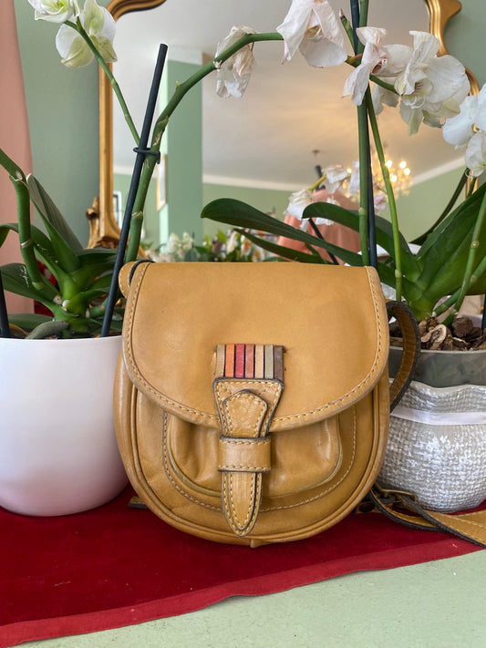 Borsa a tracolla in pelle senape