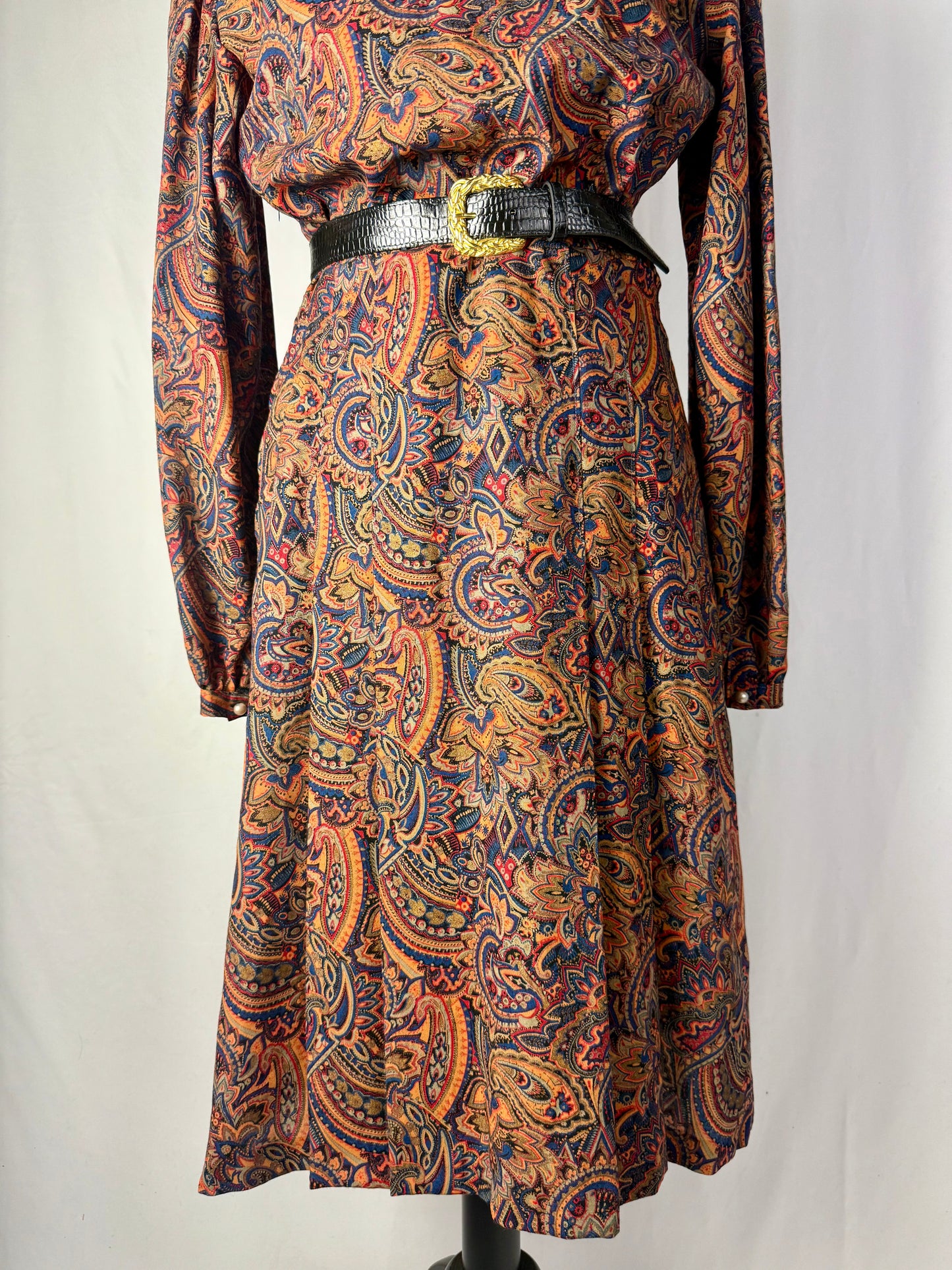 Abito anni ‘70 sartoriale con perline - TG. 42