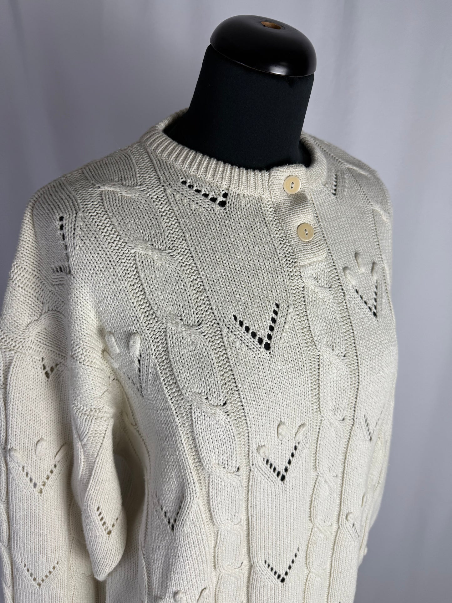 Maglione bianco in filo di cotone - TG. 48/50