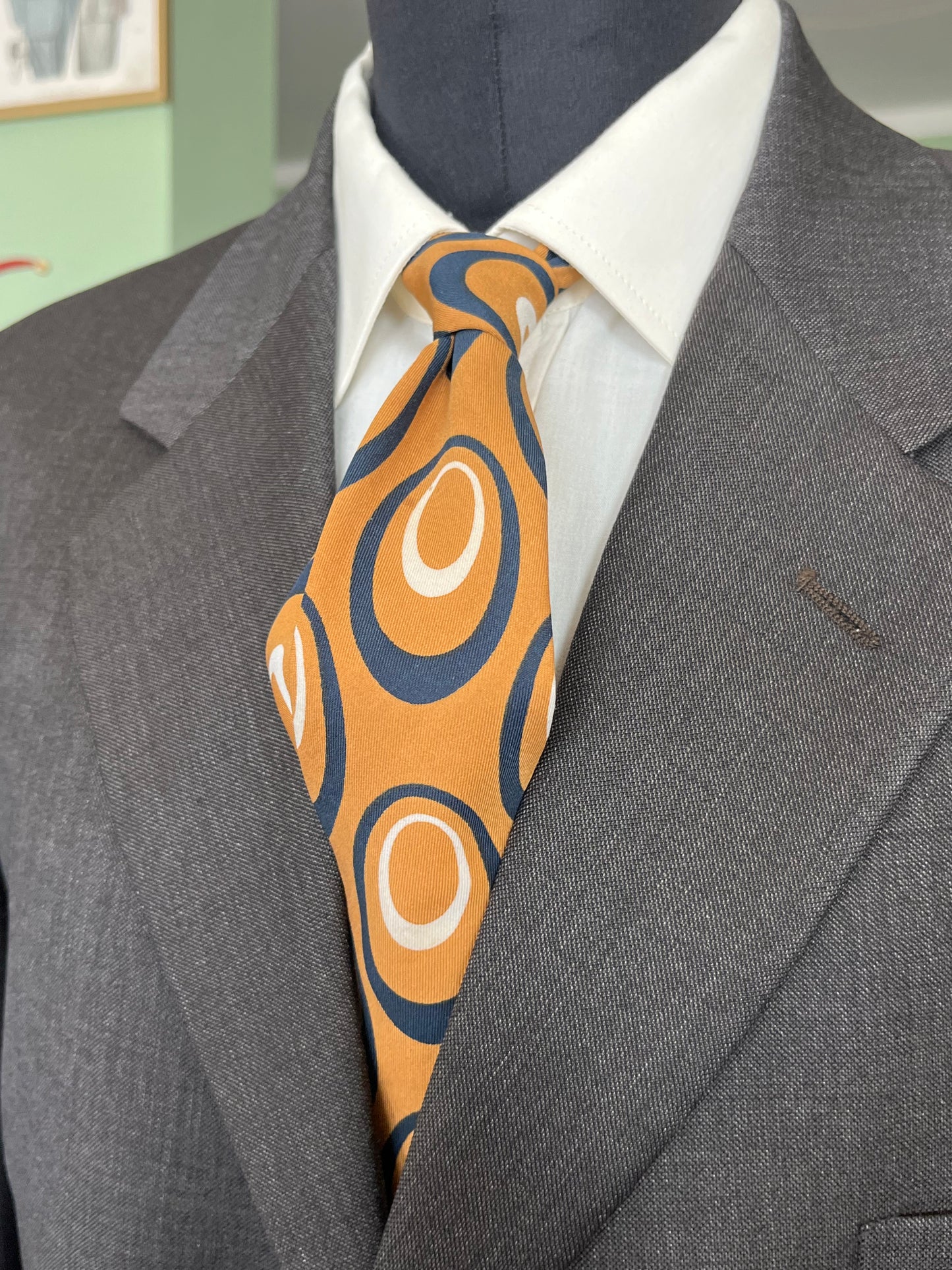 Cravatta swing anni ‘70 ocra