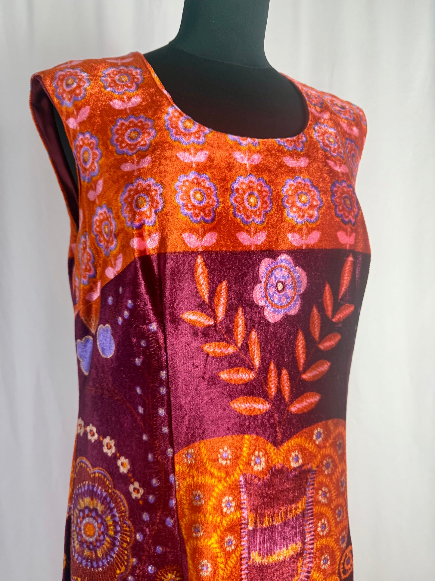 Maxi dress anni ‘70 in velour - TG. 42/44