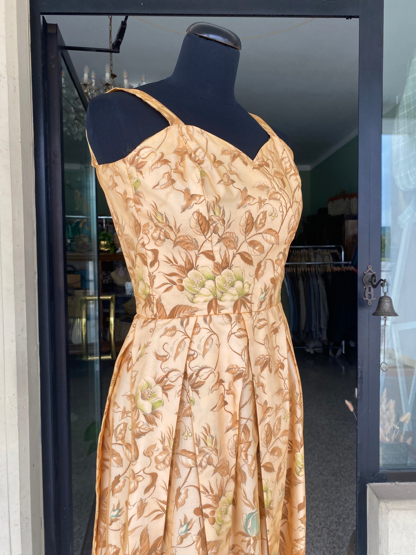 Raffinato abito anni '50 con organza floreale - TG. 38/40