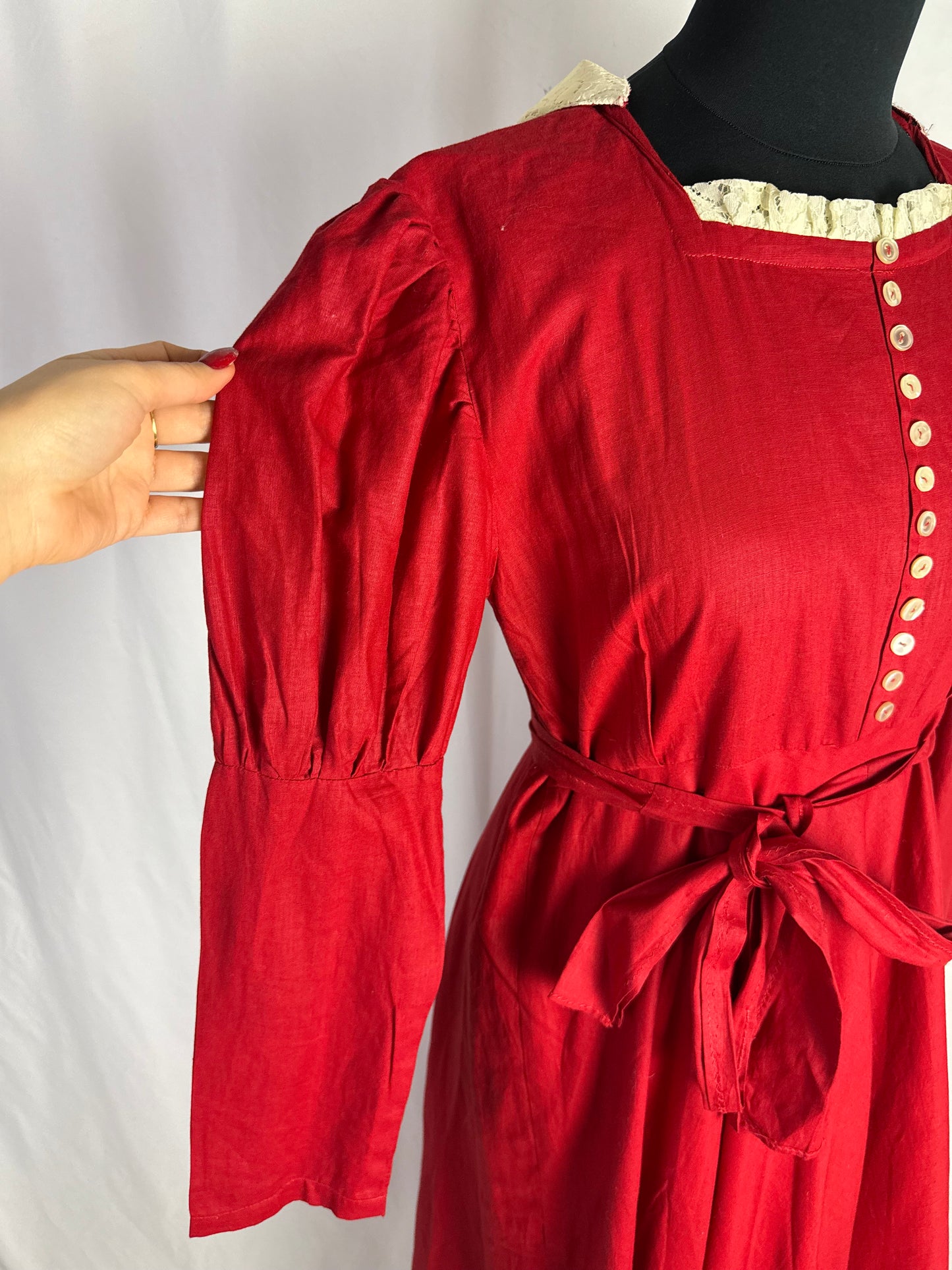 Abito anni ‘70 sartoriale rosso - TG. 42