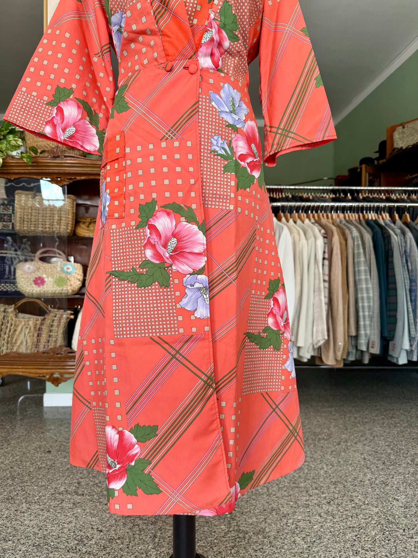 Kimono/Vestaglia Vintage Anni ’70 con Stampa Floreale