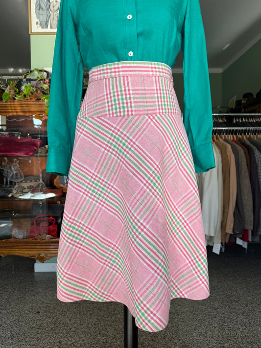 Gonna scozzese rosa e verde anni ‘70 - TG. 40