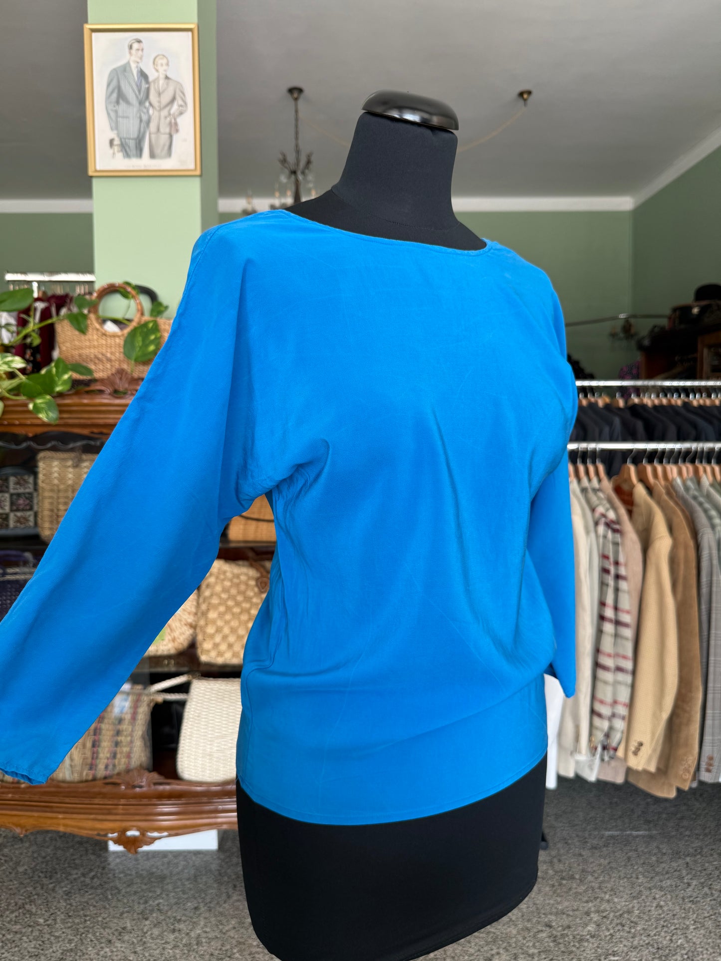 Blusa blu in pura seta - TG. 38