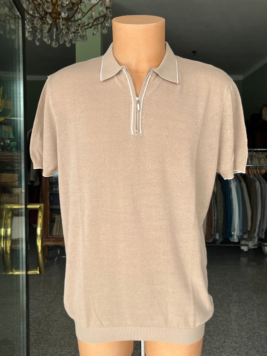 Polo a maniche corte cotone/lino tg. 56