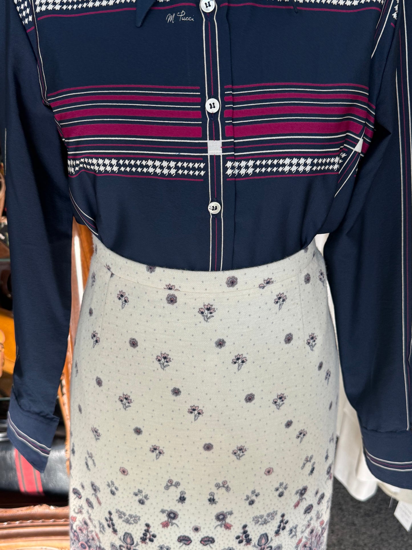 Gonna anni ‘70 a motivo floreale - TG. 46