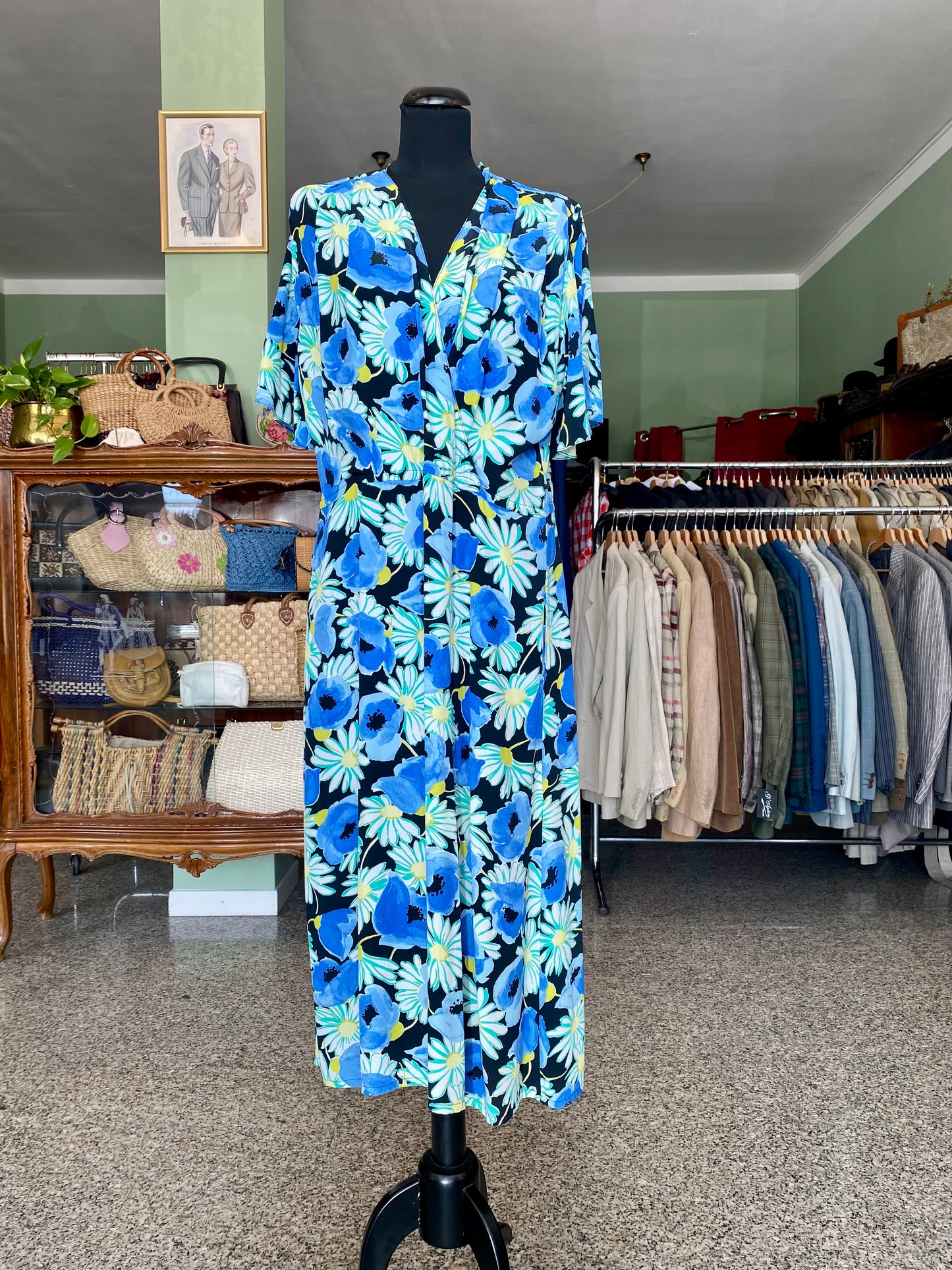 Abito con margherite in seta - TG. 48/50