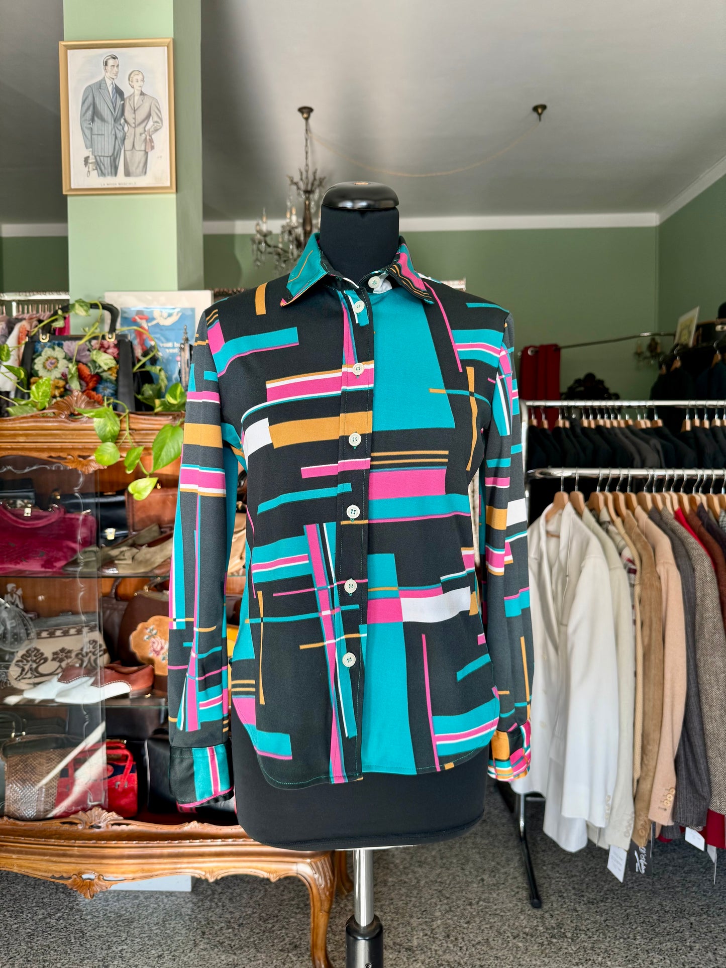 Camicia grafica multicolor anni ‘70 - TG. 42