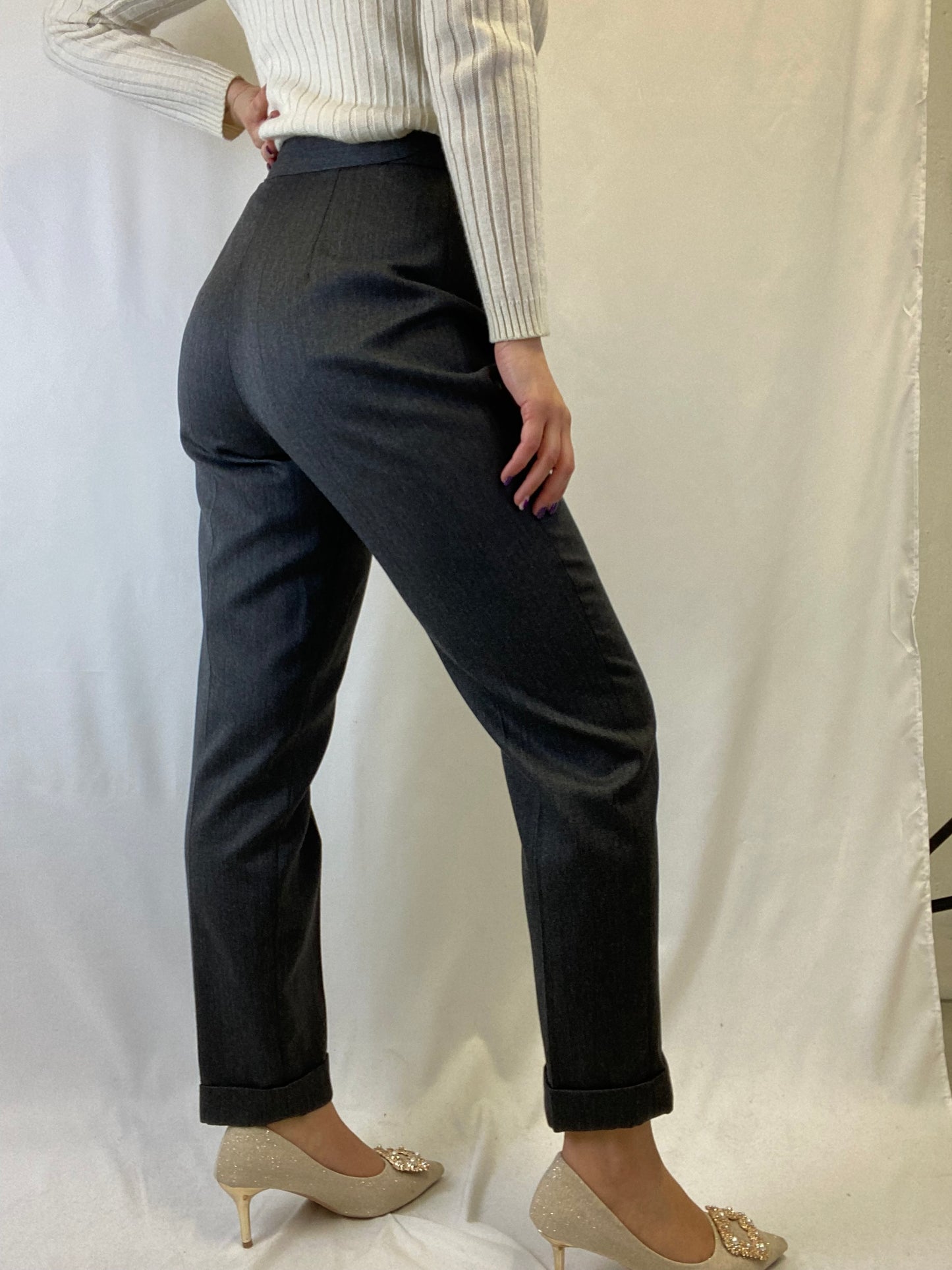 Pantaloni classici grigio scuro - TG. 38