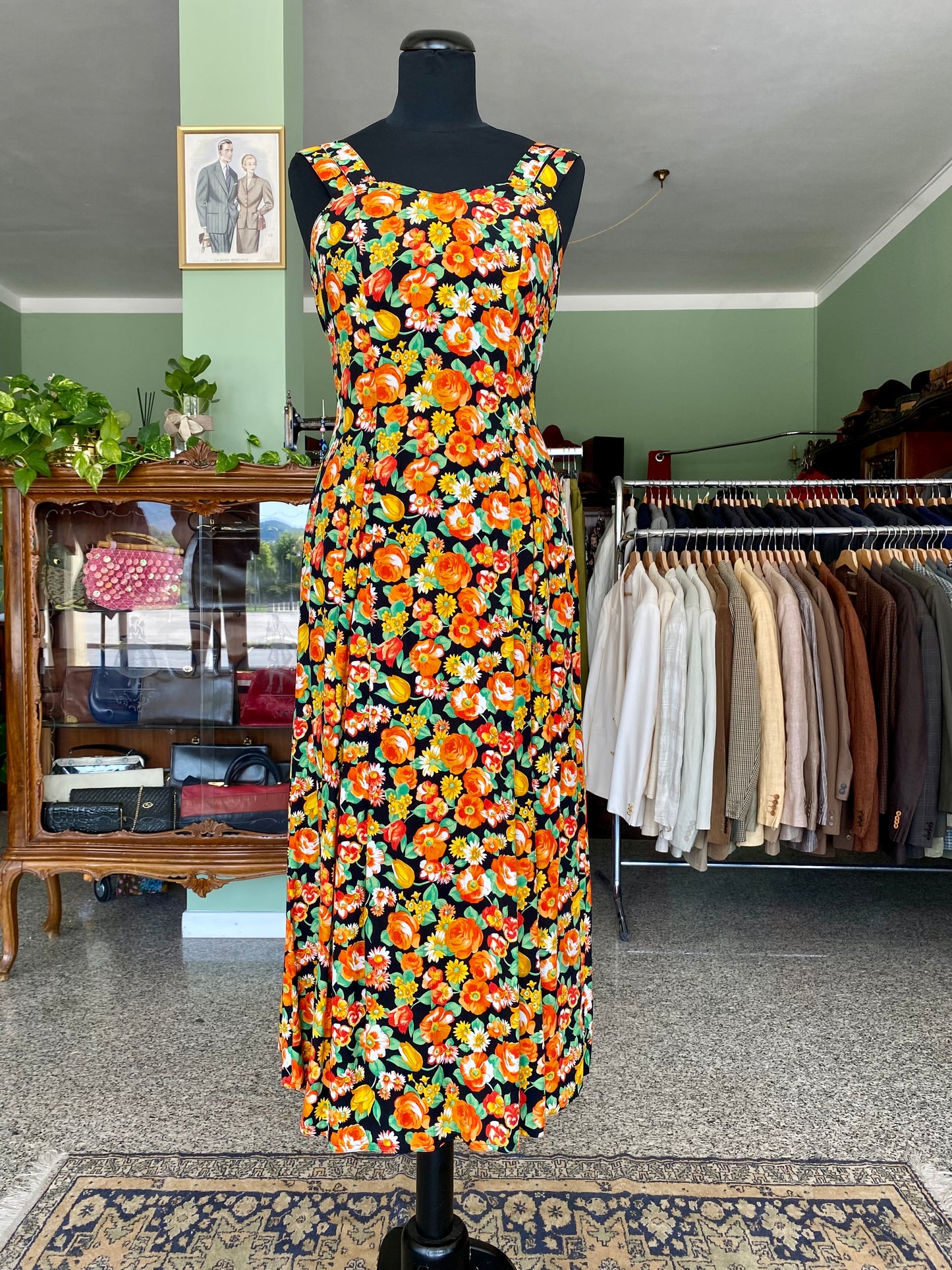 Abito con stampa floreale - TG. 38/40 con poco seno