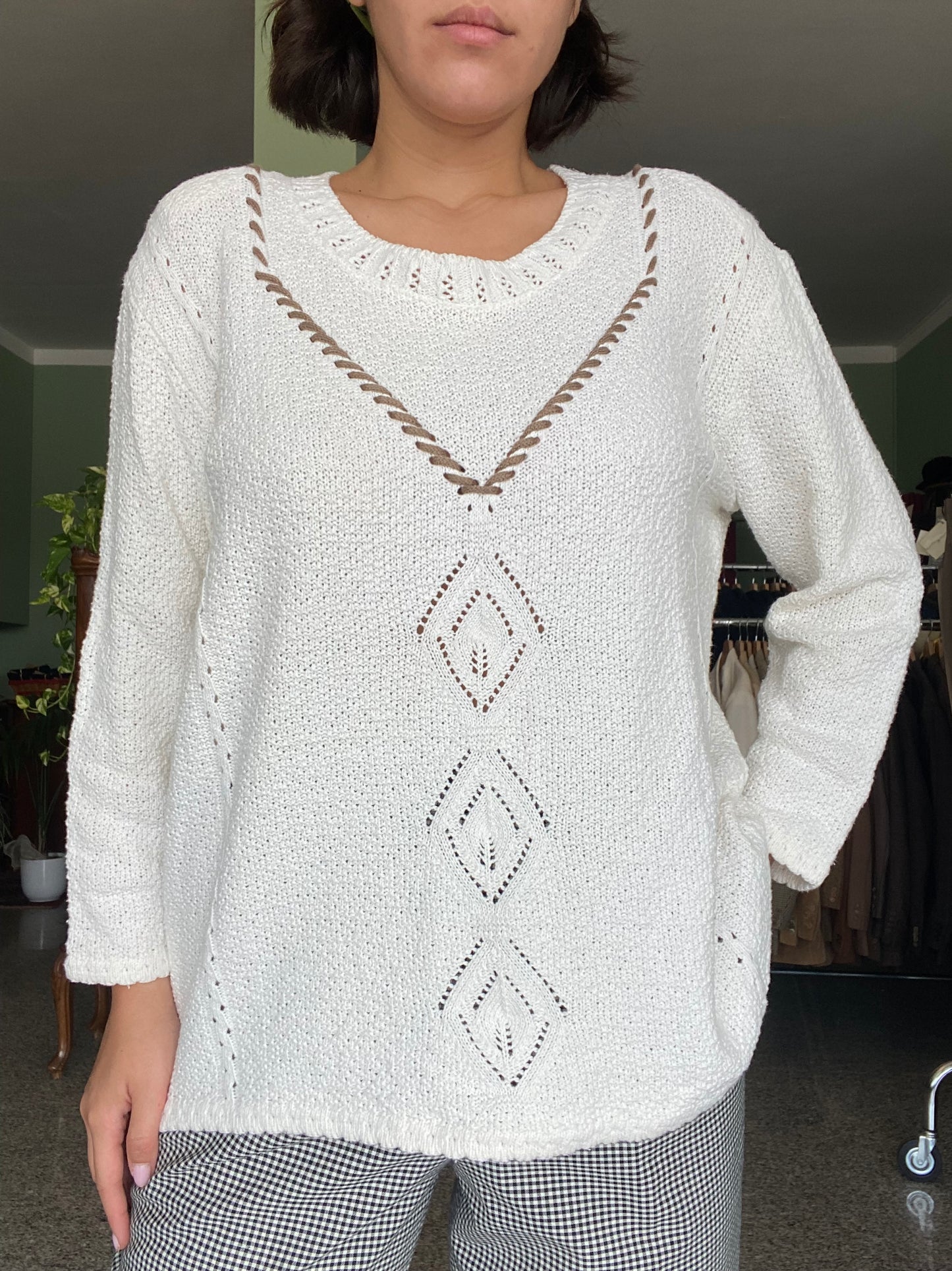 Blusa bianca in cotone - TG. 42/44/46