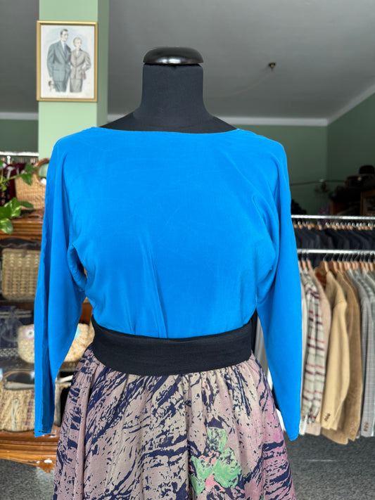 Blusa blu in pura seta - TG. 38