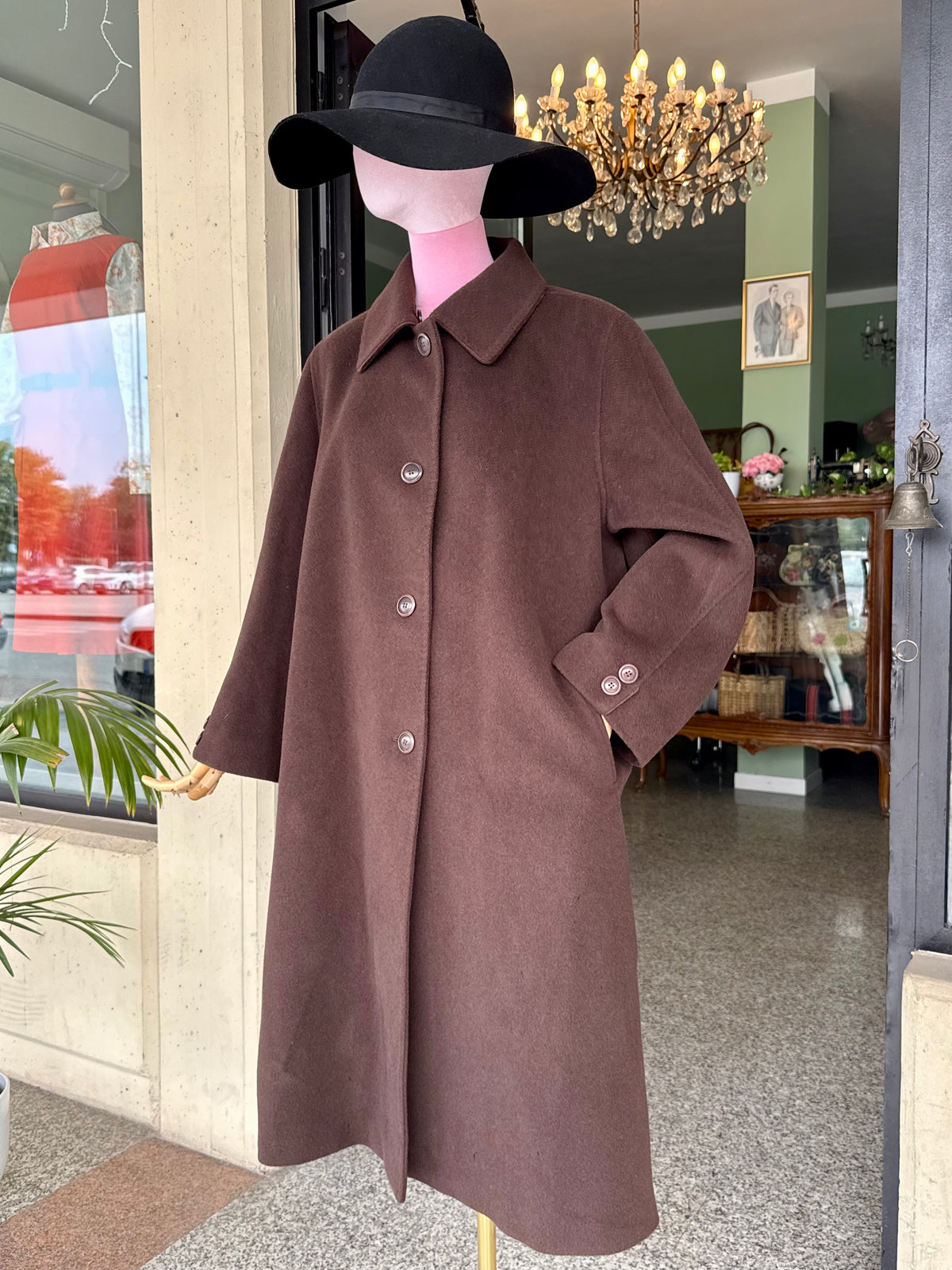 Cappotto cioccolato in pura lana merino - TG. 54/56