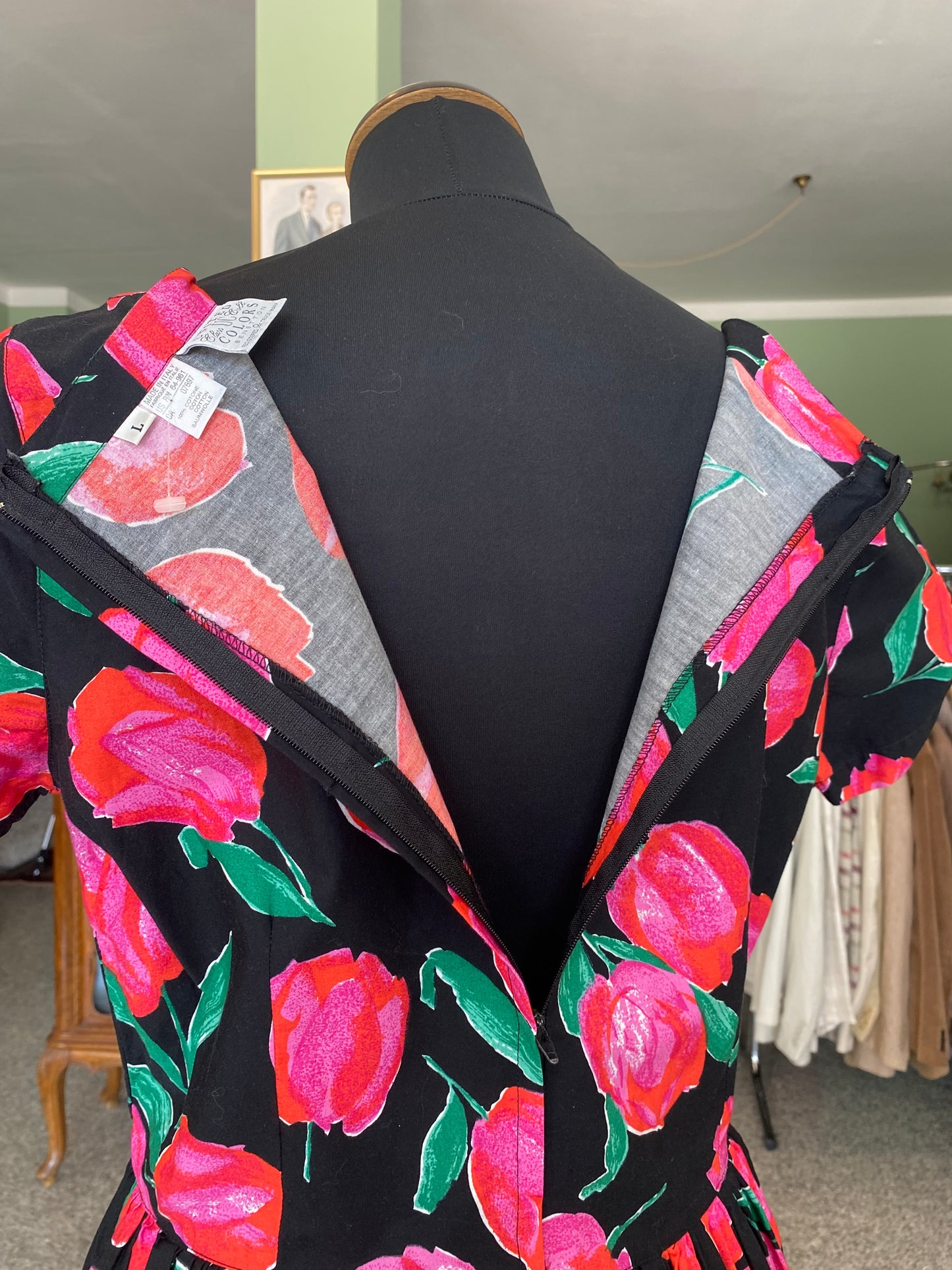 Abito in puro cotone con tulipani - TG. 42