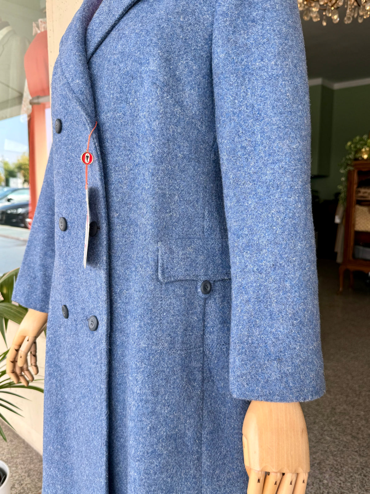 Cappotto NOS ceruleo pura lana vergine - TG. 40/42