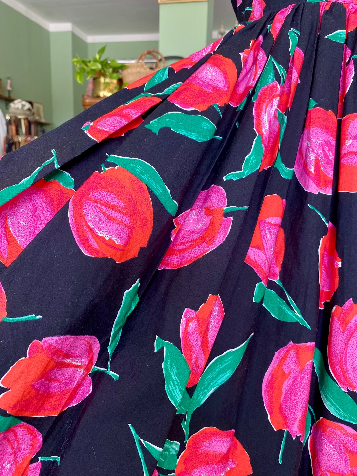 Abito in puro cotone con tulipani - TG. 42