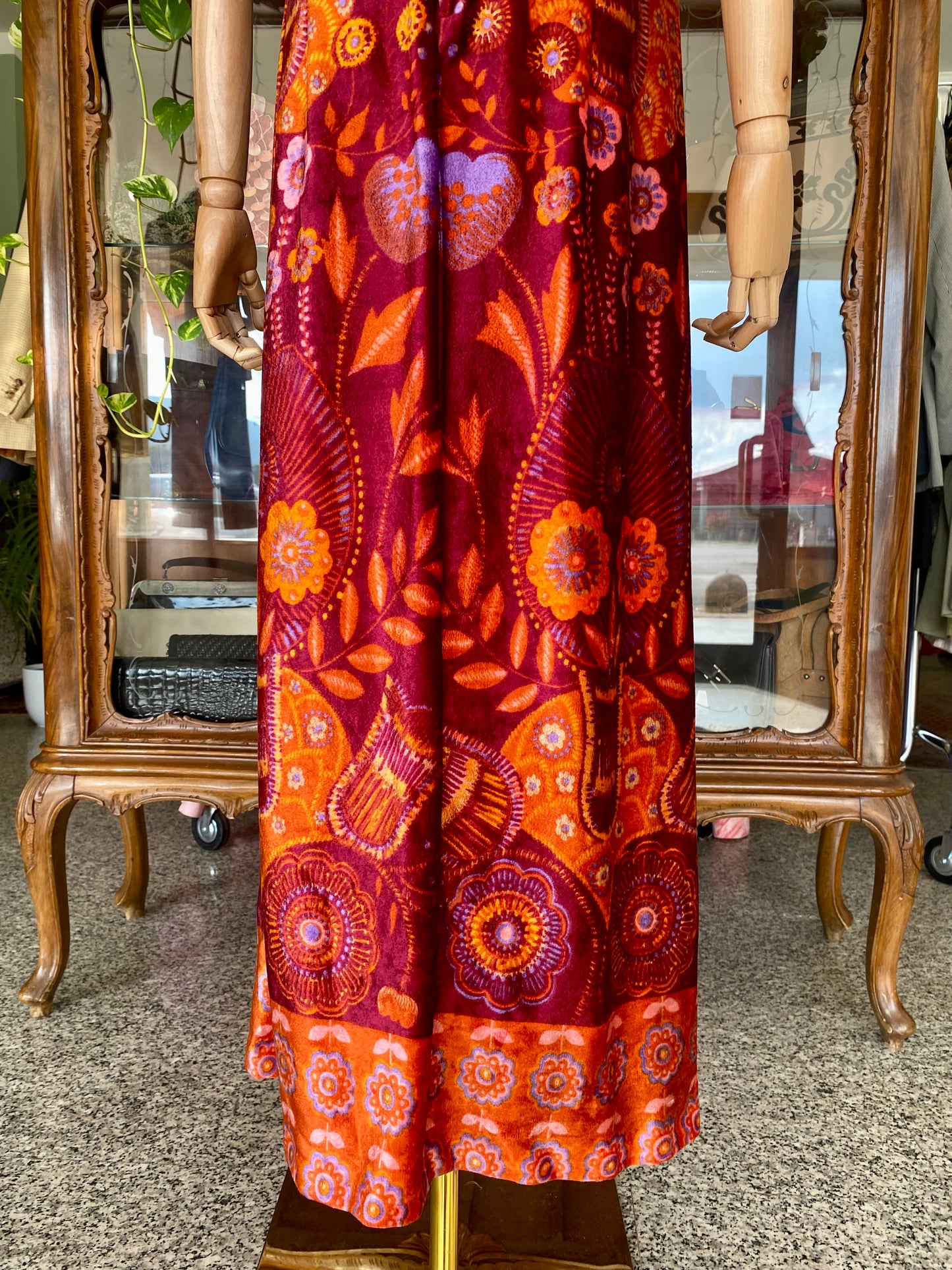 Maxi dress anni ‘70 in velour - TG. 46