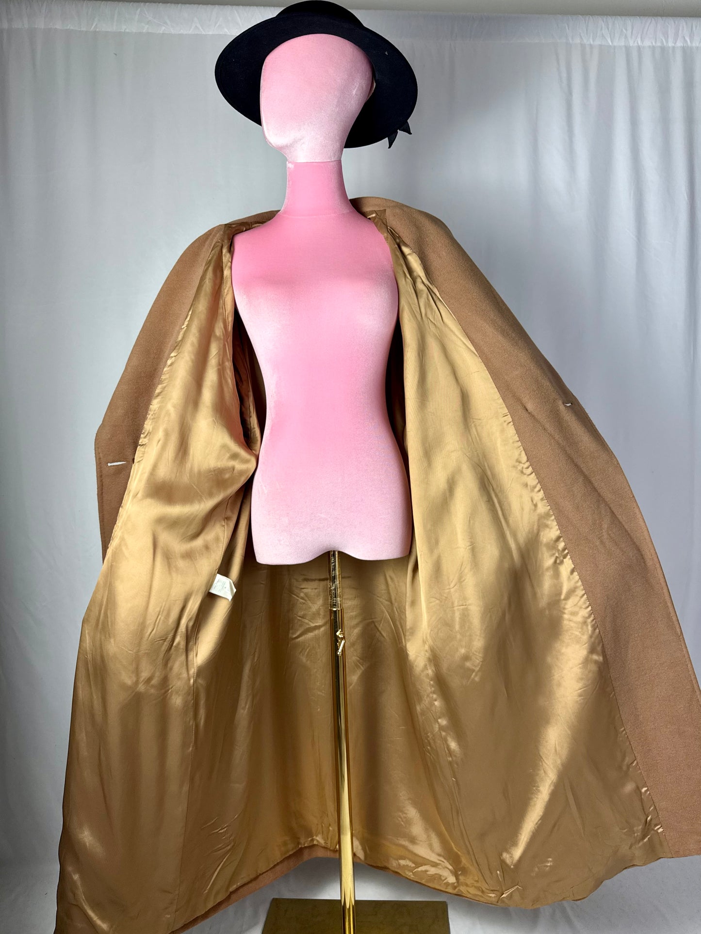 Cappotto anni ‘80 color cammello lana e angora - TG. 58/60