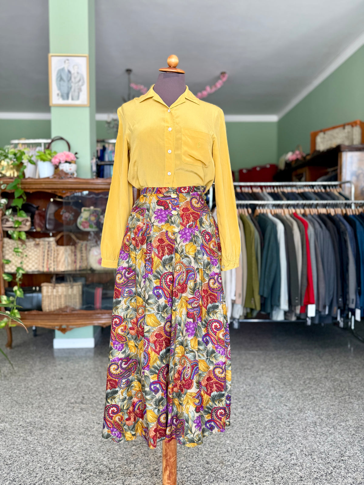Gonna anni ‘80 stampa paisley e floreale - TG. 36