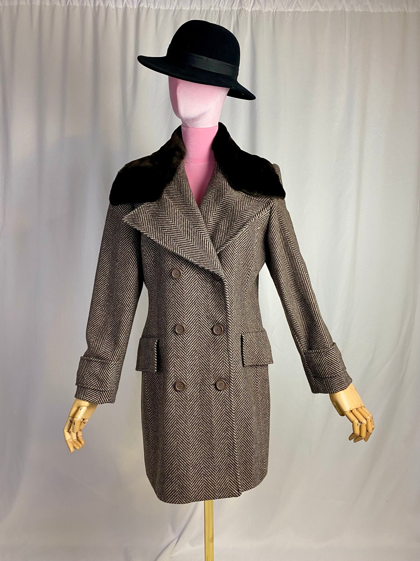 Cappotto di lana spigato - TG. 44