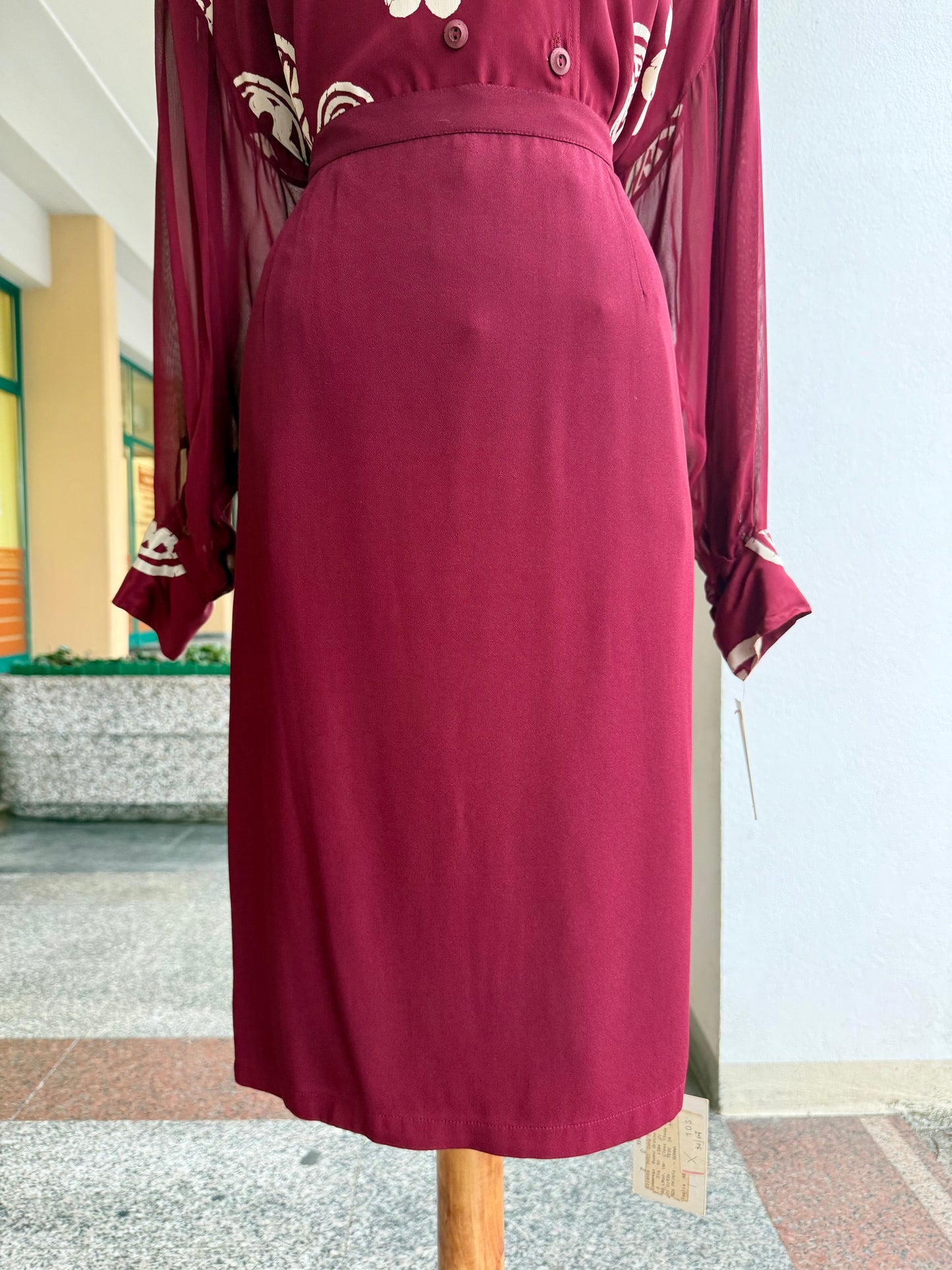 Tailleur in seta color Borgogna - TG. 46/48