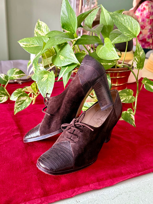 Scarpe stringate con tacco anni ‘70 - NR. 37 e mezzo