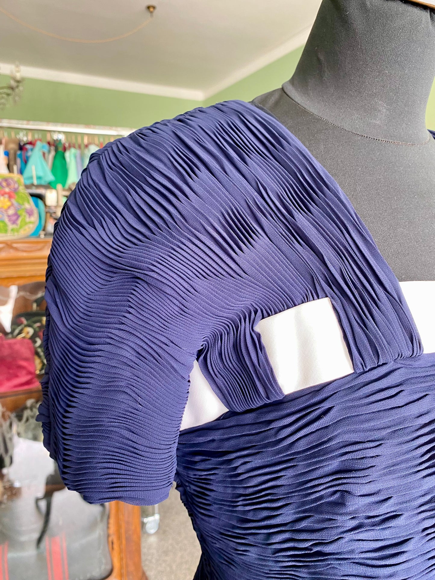 Abito vintage anni ’80 in seta plissé – omaggio allo stile Fortuny - TG. 40